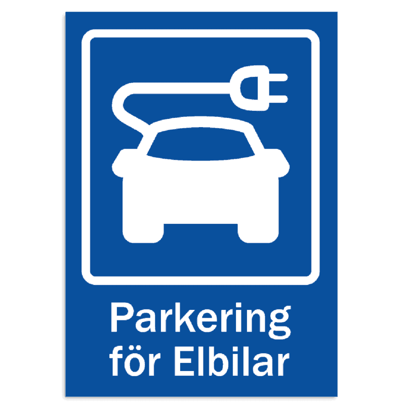 Skylt - Parkering Elbil