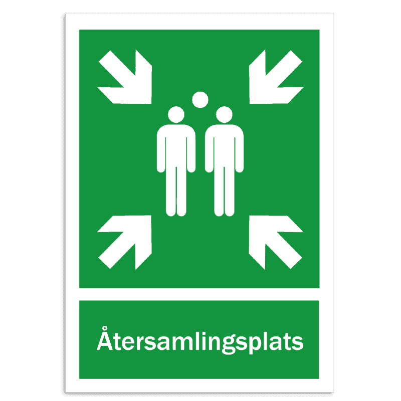 skylt återsamlingsplats