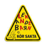 Lekande Barn Skylt Triangel