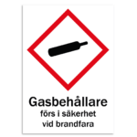 Skylt-gasbehållare