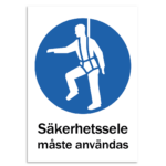 Skylt-säkerhetssele-måste användas