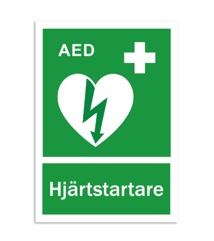 Skylt-hjärtstartare aed