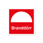 Skylt-branddörr