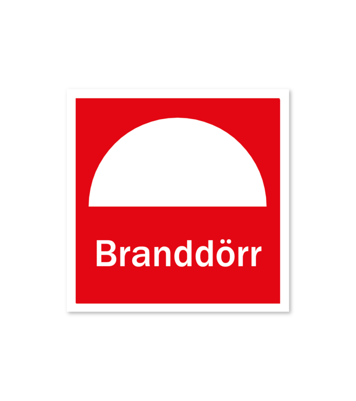 Skylt-branddörr