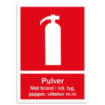 Skylt-brandsläckare pulver