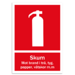 Skylt-brandsläckare skum